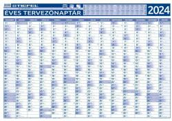 STIEFEL Éves tervező és projekt naptár, kétoldalas, fémléces, kék színű filctollal, 70x100 cm, 2024 évi, STIEFEL (VTPOSNAP) - pencart