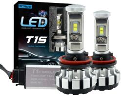 TechStar Set 2 LED-uri Auto Techstar® T1S, H11/H9/H8, 35w, 8000 Lumeni, 6000K, AUTO, 12-24 Volti, CREE, Canbus, Radiator Aluminiu
