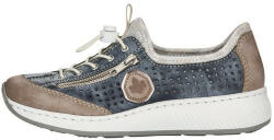 RIEKER Pantofi dama, Rieker, N5596-14-Albastru, casual, piele ecologica, cu talpa joasa, albastru (Marime: 38)