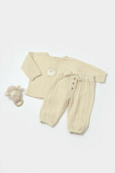 BabyCosy Set bluza si pantaloni, Winter muselin, 100% bumbac - Stone, BabyCosy (BC-CSYM7015)