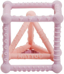 Nattou rágóka szilikon kocka és háromszög szett 2db lila-pink - babycenter-online