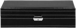 Springos Karóra és ékszerdoboz, fekete, 30x20x8 cm-es óratartó doboz (HA1062)