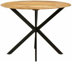 vidaXL tömör mangófa és acél étkezőasztal Ø110 x 78 cm (338454) - pepita