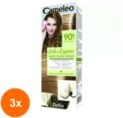 Cameleo Set 3 x Vopsea de Par Cameleo Color Essence 7.3 Hazelnut, 75 g