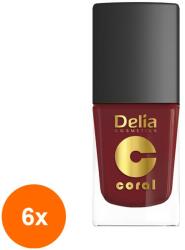 Delia Cosmetics Set 6 x Oja Coral 515 Lady In Red 11 ml