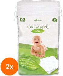 Organyc Set 2 x Dischete Patrate Baby din Bumbac Organic, 60 Buc, Organyc