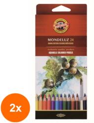 KOH-I-NOOR Set 2 x Creioane Colorate Aquarell, Colectie Fructe, 24 Culori (HOK-2xKH-K3718-24)