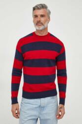 Benetton gyapjú pulóver könnyű, férfi, piros - piros M