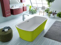 KOLPA SAN - MARILYN-FS 180X90/MO GREEN/WHITE SZABADON ÁLLÓ FÜRDŐKÁD LEVEGŐ MASSZÁZSRENDSZERREL, LE- ÉS TÚLFOLYÓVAL, A KÁDTEST ÉS AZ ELŐLAP EGYBEÖNTVE (592220)