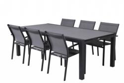 Jati&Kebon - Livorno/Malaga étkezőgarnitúra 6 személyes (nagy antracit asztallal) (JKA-LIVMAL-6SZEM-NF)