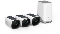 Eufy Kit supraveghere video EufyCam 3 S330, 4K Ultra HD, Incarcare solara, BionicMind, Nightvision, Homebase 3, 3 camere video (T88723W1)