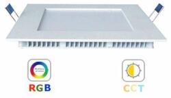 LEDISSIMO RGB-CCT LED panel , 12W , süllyesztett , négyzet , dimmelhető , színes , állítható fehér színárnyalat , Tuya kompatibilis (411666)