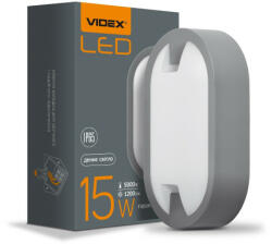 Videx LED lámpatest , 15W , ovális , természetes fehér , antracit , IP65 , VIDEX Dana (VL-BH12O-155)