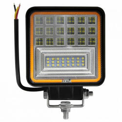  LED reflektor , munkalámpa , 10-60V , 126 Watt , hideg fehér , narancssárga jelzőfénnyel , IP67 (5047)
