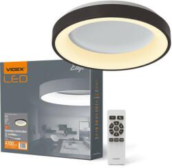 Videx LED lámpatest , mennyezeti , 72W , CCT , dimmelhető , fekete , IP44 , távirányítóval , VIDEX , EDGE (VLE-ERC-72B)