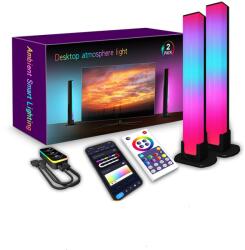 LEDISSIMO LED lámpa szett , 2 db , 28 cm, asztali , távirányítóval , RGB + IC (digitális) , dimmelhető , USB , WIFI/Bluetooth , TUYA , LEDISSIMO AMBIENT LIGHT (417033)