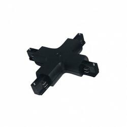 V-TAC Track light sín adapter , 3 fázisú , 4 pólusú , X típus , fekete , V-tac (3526)