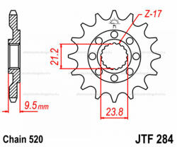  Lánckerék első JTF284 520 12 fogas