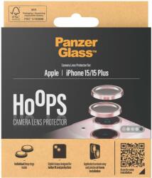 Panzer HoOps Apple iPhone 15/15 Plus kamera védő gyűrű - rózsaszín alumínium (1192)