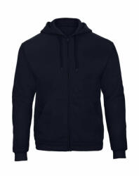 B&C Collection Férfi kapucnis hosszú ujjú pulóver B and C ID. 205 50/50 Hooded Full Zip Sweat Unisex XS, Sötétkék (navy)