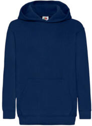 Fruit of the Loom Gyerek Pulóver Kapucnis Hosszú ujjú Fruit of the Loom Classic Hooded Sweat Kids - 152 (12-13), Sötétkék (navy)