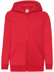 Fruit of the Loom Gyerek Pulóver Kapucnis Hosszú ujjú Fruit of the Loom Classic Hooded Sweat Jacket Kids - 116 (5-6), Piros