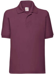 Fruit of the Loom Gyerek Galléros póló Rövid ujjú Fruit of the Loom 65/35 Polo Kids - 140 (9-11), Burgundi vörös
