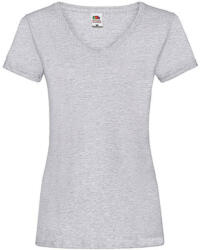 Fruit of the Loom Női póló Csapott ujjú Fruit of the Loom Valueweight V-Neck T Lady-Fit - S, Heather szürke