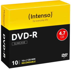 Intenso Mediu de Stocare 1x10 DVD-R 4, 7GB 16x Speed, Slimcase (4101652)
