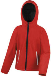 Result Gyerek Kabát Kapucnis Hosszú ujjú Result Kids TX Performance Hooded Softshell Jacket -XL (11-12), Piros/Fekete