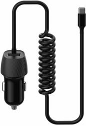 Platinet PLCRSC Car Charger Spiral 3, 4A USB Type-C cable Black (PLCRSC) - pcx