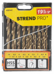 Strend Pro HSS fémfúró készlet, titán bevonattal 19 db-os (420141)