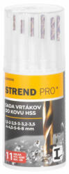 Strend Pro fémfúró készlet praktikus tárolóban, 1, 5-8 mm 11 db-os, HSS (4200936)