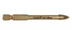 FESTA üveg és csempefúrószár 8 mm-es, HEX befogással, négy vágóéllel (L24783)