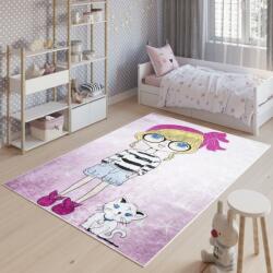 Tapiso Kislány és kutya motívumú, gyerekszőnyeg (TAP__1719A PRINT EMMA)