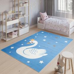 Tapiso Gyermek szőnyeg, kék színben, hattyúval