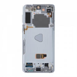 Samsung G996 Galaxy S21+ 5G előlap keret, lcd kijelző és érintőpanel, ezüst (OLED)