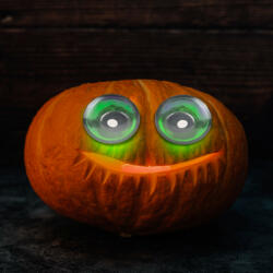 Halloween-i ijesztő szempár - zöld LED-es - elemes (58195A) (58195A)