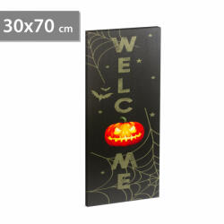 Halloween-i LED-es hangulatkép - fali akasztóval, 2 x AA, 30 x 70 cm (58402) (58402)