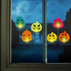  Halloween-i LED ablakdekor - gél - tök - 85 cm (58186B) (58186B)
