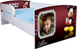 Pat Mickey copii 2-6 ani personalizabil fotografie si nume copil 130x60 cm, fara sertar ptv3271 (PTV3271)
