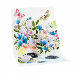 Popshots képeslap, mini, virágcsokor, pillangók, Mason Jars (TR319)