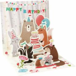  Popshots képeslap, négyzet, erdei állatok, Happy Birthday (PS1280)