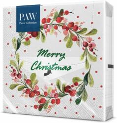 PAW Karácsonyi papírszalvéta 33x33 cm 3 rétegű Boldog Karácsonyt 20 db/csomag