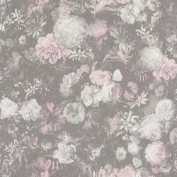 As Creation Tapet floral roz-gri in stil Vintage