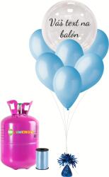 Personal Set personalizat de petrecere cu heliu albastru - Balon transparent 11 buc