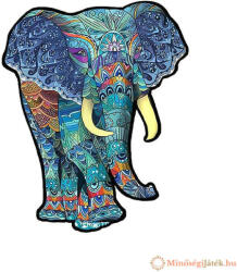 Puzzle, fa - 150 db-os - A4 méretű színes elefánt (MJPZ006)