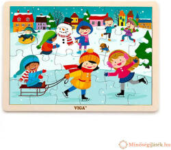  Puzzle, fa - 24 db-os - Vidám téli kép (MJPZ005)