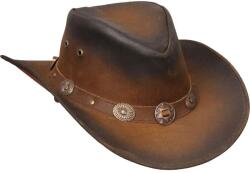 Wild West Store Pălărie Cowboy din Piele WILD WEST TOMBSTONE STONEWASH · Maro