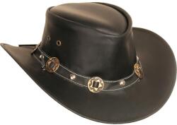 Wild West Store Pălărie Cowboy din Piele Naturală WILD WEST CONCHO · Negru